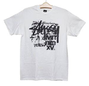 超激レア希少00,s！新品タグ付き！STUSSY ステューシー × LEILOW YELLOW XV コラボ限定Tシャツ M ホワイト/デッドストック入手困難