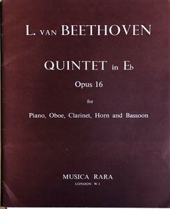 ベートーヴェン 五重奏曲・Op.16 (木管四重奏+ピアノ） 輸入楽譜 Beethoven Quintet in Eb for Piano and Wind Instruments Op.16 洋書