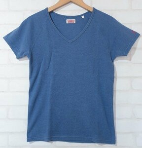 5T1018【クリックポスト対応】 ハリウッドランチマーケット 半袖VネックストレッチフライスTシャツ H.R.MARKET