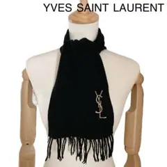 イヴサンローラン YVES SAINT LAURENT マフラー　黒　ブラック