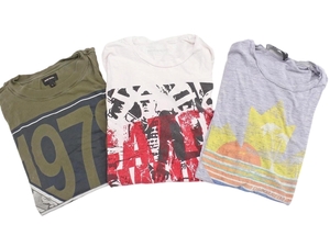 Dsquared2 ディースクエアード DIESEL プリント Tシャツ 3点セット まとめ 白ｘグレーｘカーキ ■◆ ☆ elc5 メンズ