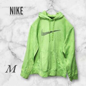 NIKE ナイキ パーカー スウェット　プリント ロゴ グリーン 緑　M 古着