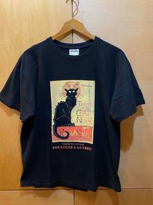 古着 Tournee du CHAT NOIR Art Tシャツ ロートレック size L 黒猫 ルシャノワール アート