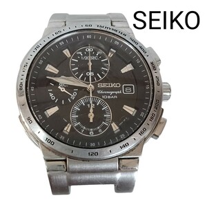 Y908-3 SEIKO セイコー クロノグラフ フェイスのみ 腕時計 稼働 10BAR 7T92-0KG0 ブラック