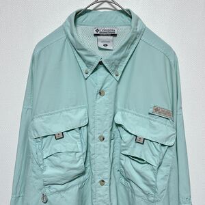 Columbia PFG コロンビア ボタンダウン フィッシングシャツ 長袖シャツ　ロゴ　アウトドア　サイズXL