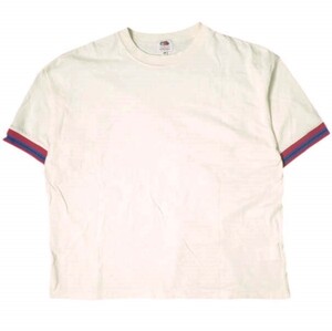 FRUIT OF THE LOOM x BEAMS BOY フルーツオブザルーム ビームスボーイ 別注 リブラインTシャツ 13-04-0662-146 OFF WHITE トップス g20342