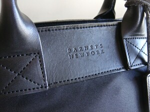 ◆ バーニーズニューヨーク BARNEYS NY ナイロン×レザー ボストンバッグ 総ブラック 幅50cmサイズ 冠婚葬祭にも重宝 世田谷発送 手渡し可