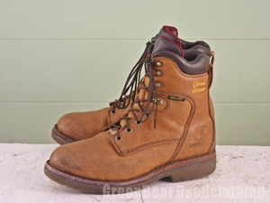 Z056 USA製 チペワ Chippewa ビンテージ ワークブーツ 茶 ブラウン メンズ 10EE 28cm　　 