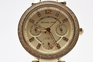 マイケルコース 石付き ラウンド ゴールド デイデイト MK-5842 クォーツ レディース 腕時計 Michael KORS