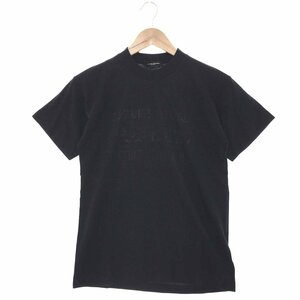 ●超美品 コスチュームナショナルオム CoSTUME NATIONAL HOMME 英字プリント 半袖Tシャツ メンズS ブラック 40XM395 1AA/91921