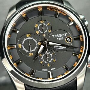 美品 TISSOT ティソ クチュリエ・オートクロノグラフ T035627 腕時計 自動巻き アナログ 裏スケルトン ステンレススチール 動作確認済み