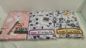 ★新品 未開封 保管品 ガーゼ おねまき 3点セット Mサイズ 綿100% 寝間着 寝巻き 浴衣 入院 レディース 女性 婦人 パジャマ