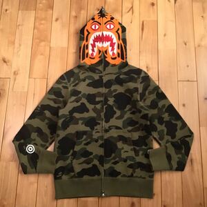 1st camo green タイガー パーカー Sサイズ Tiger full zip hoodie a bathing ape BAPE エイプ ベイプ アベイシングエイプ 迷彩 i948