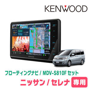 セレナ(C25系・H19/12～H22/11)専用　KENWOOD/MDV-S810F+取付キット　8インチ/フローティングナビセット