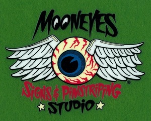 9cm×12cm ステッカー ムーンアイズ moon eyes mooneyes Signs & Pinstriping シール デカール 抜きデカール S & P STUDIO