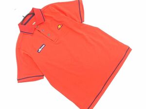 ネコポスOK ellesse エレッセ ロゴ ワッペン トレーニングウェア カットソー sizeM/赤 ■◆ ☆ eea9 メンズ