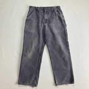 メキシコ製 Carhartt ダック ワークパンツ W32L30 墨黒 ビンテージ ペインター カーハート 00s 90s ゴールデンサイズ