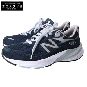 新品同様 NEW BALANCE ニューバランス W990NV6 Made in USA 990 v6 NV6 スエード/メッシュ スニーカー シューズ US7.5 ネイビー