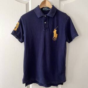 Polo Ralph Lauren ラルフローレン 半袖 ビックポニー 刺繍 ポロシャツ ネイビー S 紺 刺繍