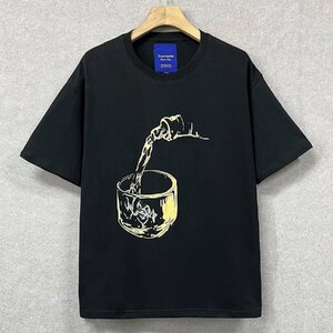 逸品・半袖Tシャツ 定価2万◆Emmauela・イタリア・ミラノ発◆綿100％ ソフト 薄手 吸汗 おしゃれ 個性 スウェット ストリート 夏 L/48