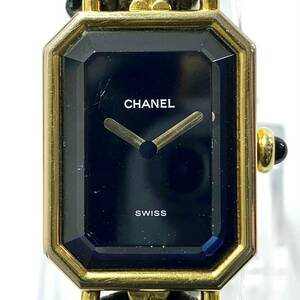 ★1000円スタ!★CHANEL PREMIERE M シャネル プルミエール ブラック文字盤 簡易動作確認済 レディース 腕時計 WristWatch Vintage RL T66