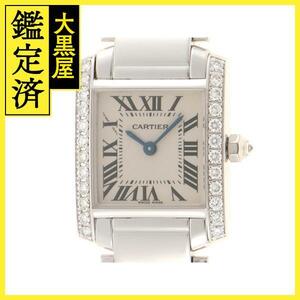 Cartier　カルティエ　タンクフランセーズSM・ダイヤベゼル　WE1002S3　WG　2001年10月　2143700182367【432】