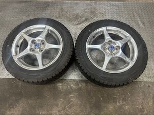 トヨタMR-S 純正 15インチ 6J +45 PCD100 2本 スタッドレス175/65R15 ダンロップ