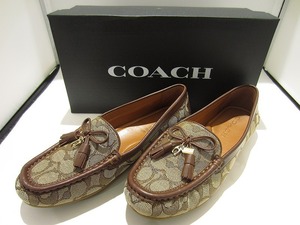 コーチ COACH リボンタッセル チャーム付きローファー シグネチャー×ブラウン FG4295 KH/SD