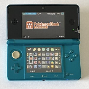 ニンテンドー3DS アクアブルー ポケモンバンク ポケムーバー 赤 緑 青 ピカチュウ 金 銀 クリスタル