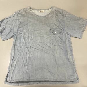 FACTOTUM ファクトタム デニムプルオーバーTシャツ サイズ36 インディゴ ポケT ポケット付き　日本製　ビッグシルエット　オーバーサイズ