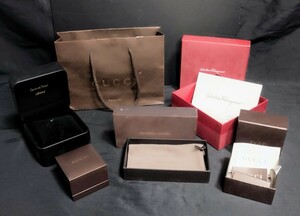 ★美品 ブランド 空箱 ショッパー 6点 まとめ 売り セット GUCCI Ferragamo BOTTEGA 等 腕時計 アクセサリー ジュエリー グッチ フェラガモ