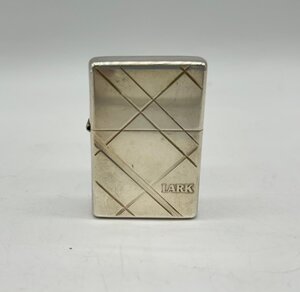 【OP0913.5-589】ZIPPO LARK フラットトップ オイルライター 喫煙グッズ シルバーカラー 火花確認済み ジッポー ラーク L刻印 MADE IN USA