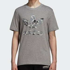 新品未使用◆全国送料無料●(M)アディダスオリジナルス adidas originals グレーカモトレフォイルTシャツ