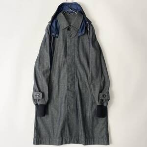 sacai size/1 (pb) サカイ フーデッド コート モッズ パーカー リブ袖 ステンカラー コットン グレー COAT PARKA