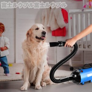 高品質 4.3PS風速、温度無段階調節可能な犬用ヘアドライヤー ペットドッググルーミングドライヤーブロワー 騒音低減 4つのノズル付き 強い