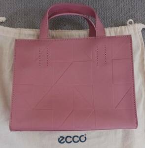 新品同様 ecco エコー 2WAY ハンドバッグ ショルダーバッグ ピンク