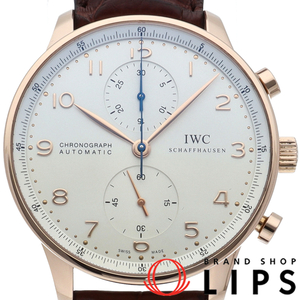 インターナショナルウォッチカンパニー IWC ポルトギーゼ・クロノグラフ IW371480 箱 保証書 K18PG/革 メンズ時計