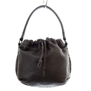 ボッテガヴェネタ BOTTEGA VENETA 209574 イントレチャート 巾着 ハンドバッグ ワンハンドル レザー ダークブラウン /YO17 ■OH レディース