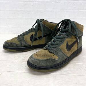 和483★ NIKE DUNK HIGH PRO SB ナイキ ダンク ハイ スエード スニーカー シューズ 27.5 カーキ メンズ