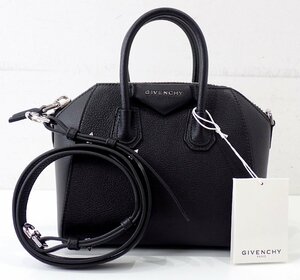 定価30万円↑未使用 超美品 GIVENCHY ジバンシー アンティゴナ バッグ ミニ グレインレザー ブラック 2WAYバッグ ショルダーバッグ レザー