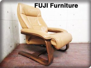 ■FUJI Furniture/フジファニチア■高級■IDC大塚家具■P1340A■本革張り■リクライニングチェア■20万■smm9970k