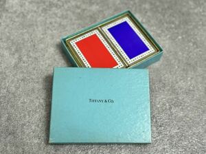 希少 中古品 Tiffany&co. 旧モデル トランプ カードゲーム テーブルゲーム 2個セット ブルー × レッド TIFFANY ティファニー 正規品