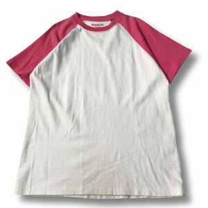 《良品◎》OSHKOSH オシュコシュ★半袖*ラグランTシャツ*カットソー*ピンク/オフホワイト*サイズM(MS3298)◆S60