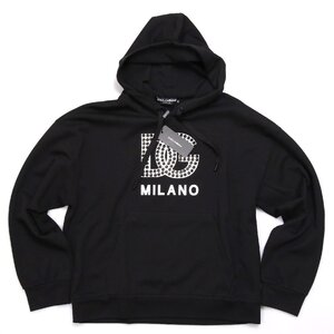 ドルチェ＆ガッバーナDOLCE&GABBANA スエットパーカー ブラック メンズ DGスタッズ サイズM G9XY8Z HU7H9 N0000 sweat pk 新品