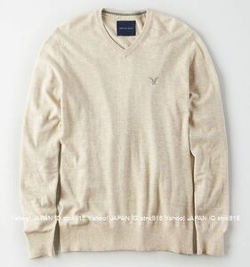 〓SALE!! アメリカンイーグル/US XL/AE V-Neck セーター/Oatmeal