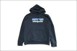 【M】 Patagonia パタゴニア スウェット パーカー プリント ネイビー 紺 REGULAR FIT ビンテージ ヴィンテージ USA 古着 オールド GA371