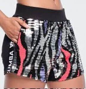 【正規品・新品】Zumba★ズンバ★Mサイズ★ Funscape Sequin Boxing Short With Side Trim 