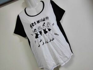 jjyk5-1142 ■ SLY ■ スライ Tシャツ カットソー トップス プリント 透け感 黒×白 2 M