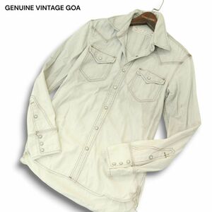 GENUINE VINTAGE GOA ゴア 通年 グラデーション★ 長袖 ウエスタン デニム シャツ Sz.1　メンズ　A4T09446_9#C