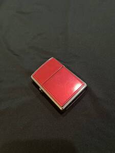 ZIPPO プレート張 zippo ジッポ 一面加工 レッド　2002年製